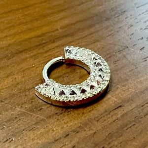 BVLA Hydra Hinge Ring, 16g 5/16, 14k White Gold w/ Diamonds & Champagne Diamonds